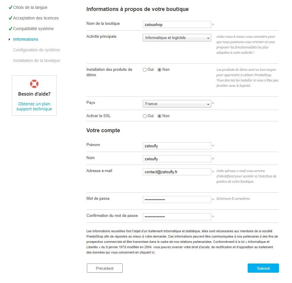 Linux Servers install prestashop 03